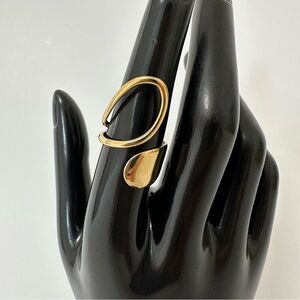18K Gold Plated Spiral Geometric Open Ring